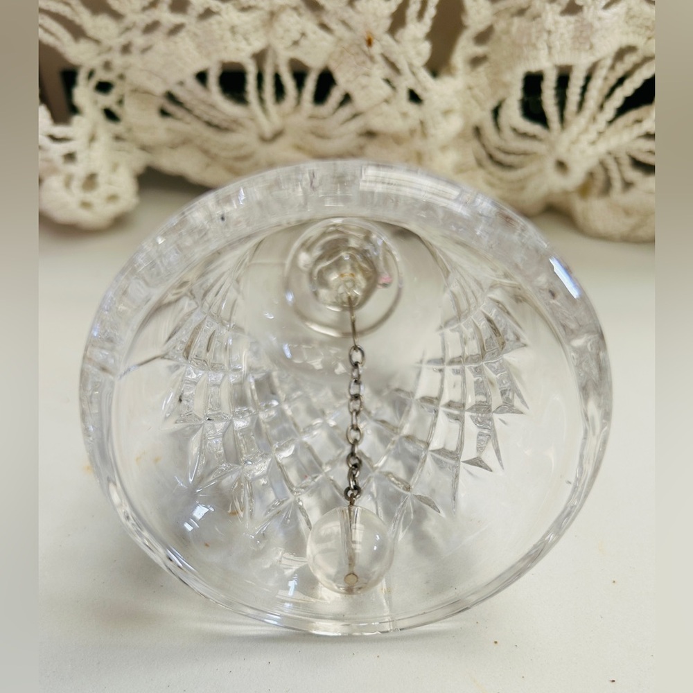 Lead Crystal Diamond cut bell.  New condition.  Cristal brand. Clear, bright. - Picture 3 of 4